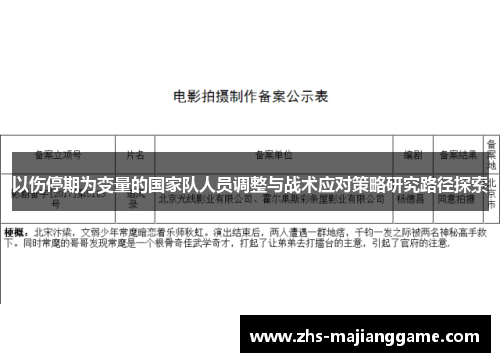 以伤停期为变量的国家队人员调整与战术应对策略研究路径探索